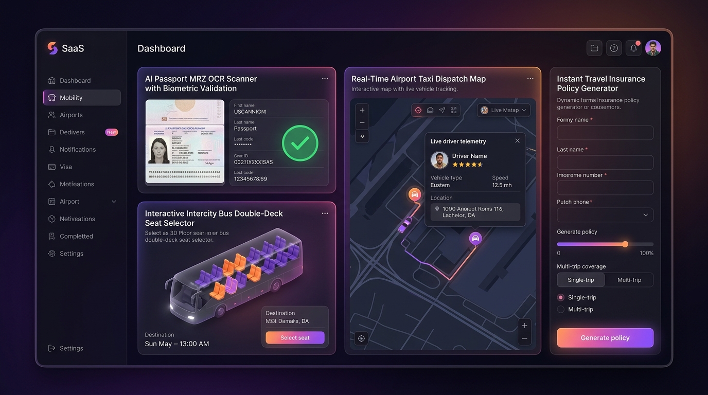 Visa and Mobility Tech UI Design Mockup